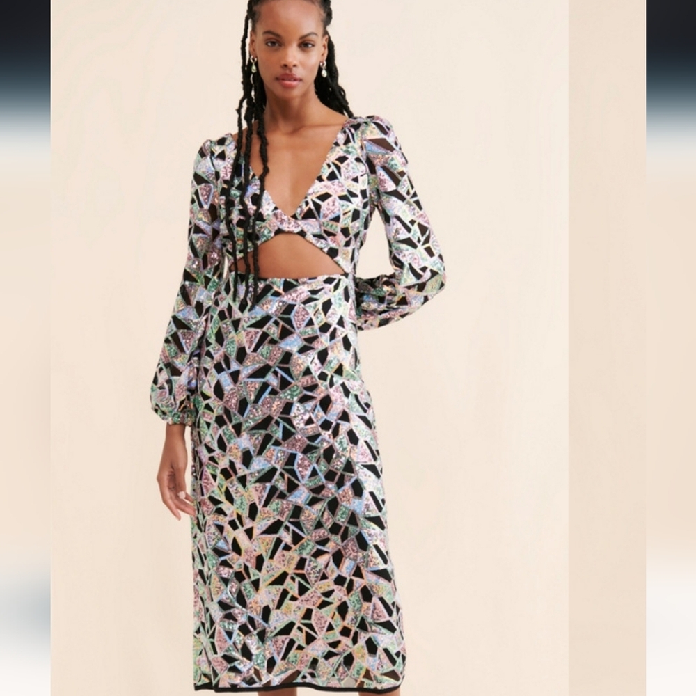 Geometric Let Me Be Sequin Dress